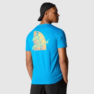 The North Face Męski T-shirt Z Grafiką Foundation Tracks Skyline Blue Rozmiar L male