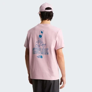 The North Face Męski T-shirt Z Grafiką O Luźnym Kroju Alien Metal Pink Rozmiar L male