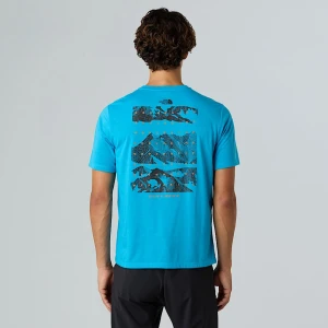 The North Face Męski T-shirt Z Motywem Gór Foundation Meridian Blue Rozmiar XXL male