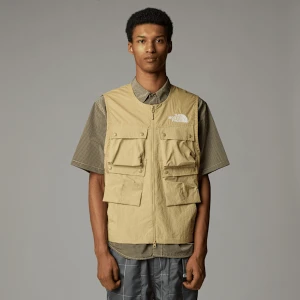 The North Face Męski Wiatroodporny Bezrękawnik Mountain Khaki Stone Rozmiar L male