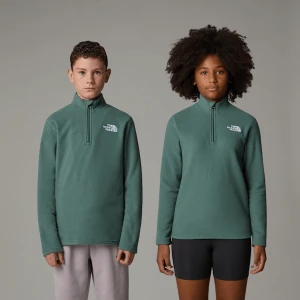 The North Face Młodzieżowy Polar Z Zamkiem Błyskawicznym O Długości 1/4 Glacier Duck Green Rozmiar M male