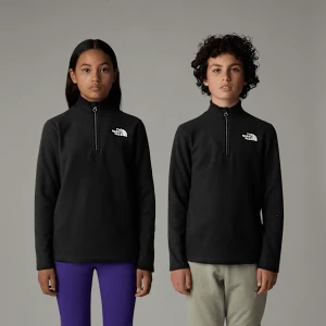 The North Face Młodzieżowy Polar Z Zamkiem Błyskawicznym O Długości 1/4 Glacier Tnf Black Rozmiar M male
