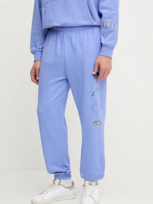 The North Face spodnie dresowe bawełniane Mountain Cleanup męskie kolor fioletowy z nadrukiem NF0A8C2W0YI1