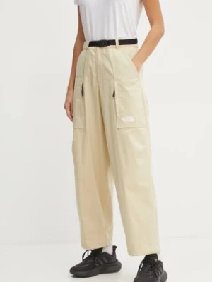 The North Face spodnie TNF x Yinka Ilori damskie kolor beżowy proste high waist NF0A89GH3X41