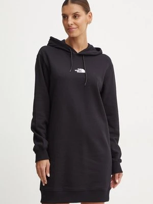 The North Face sukienka bawełniana Zumu Hooded Dress kolor czarny mini oversize NF0A89F8JK31