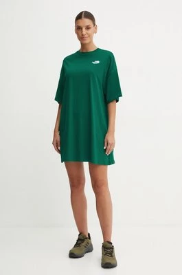 The North Face sukienka Essential Tee Dress kolor zielony mini oversize NF0A87NFNL11