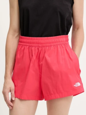 The North Face szorty Class V Pathfinder damskie kolor różowy gładkie high waist NF0A8BJ16IE1