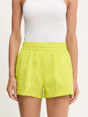 The North Face szorty Class V Pathfinder damskie kolor zielony gładkie high waist NF0A8BJ1JE31