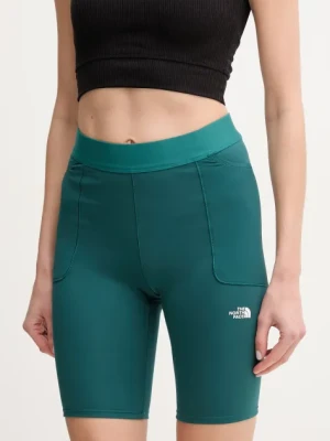 The North Face szorty sportowe Refina damskie kolor zielony gładkie high waist NF0A8EF76GI1