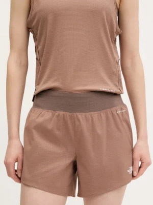 The North Face szorty sportowe Sunriser damskie kolor brązowy wzorzyste high waist NF0A8BC15K21