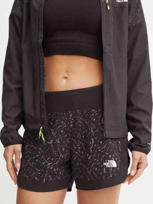 The North Face szorty sportowe Sunriser damskie kolor czarny wzorzyste high waist NF0A88SE5ON1