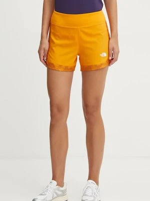 The North Face szorty sportowe Sunriser damskie kolor pomarańczowy wzorzyste high waist NF0A88SE7OA1