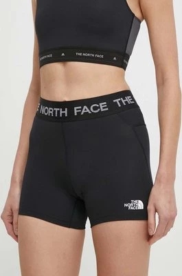 The North Face szorty sportowe Tech Bootie damskie kolor czarny z nadrukiem medium waist NF0A87JZJK31