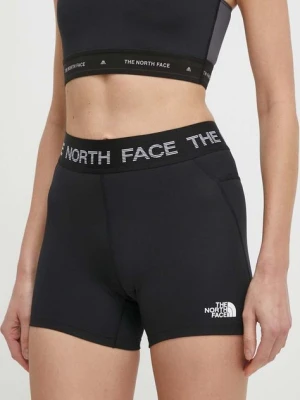The North Face szorty sportowe Tech Bootie damskie kolor czarny z nadrukiem medium waist NF0A87JZJK31