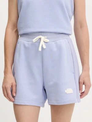 The North Face szorty Terry Relaxed damskie kolor niebieski gładkie high waist NF0A8C270VI1