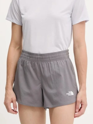 The North Face szorty treningowe Flex damskie kolor szary gładkie high waist NF0A8BPV0UZ1