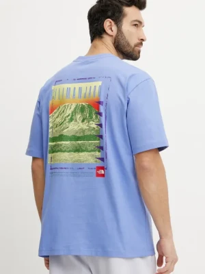 The North Face t-shirt bawełniany Axys męski kolor fioletowy z nadrukiem NF0A8C1R0YI1