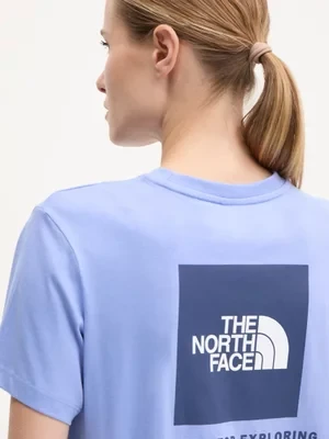 The North Face t-shirt bawełniany Box Relaxed damski kolor fioletowy NF0A87NK9W91