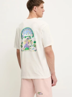 The North Face t-shirt bawełniany Clean Trails męski kolor beżowy z nadrukiem NF0A8C2TQLI1