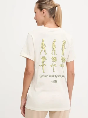 The North Face t-shirt bawełniany Connect Relaxed damski kolor beżowy NF0A8E41QLI1