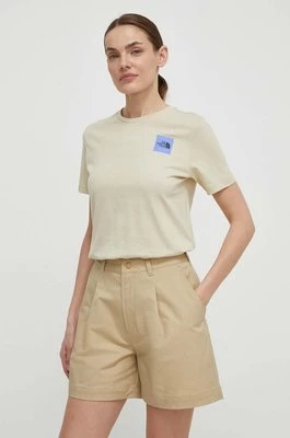The North Face t-shirt bawełniany damski kolor beżowy NF0A87EH3X41