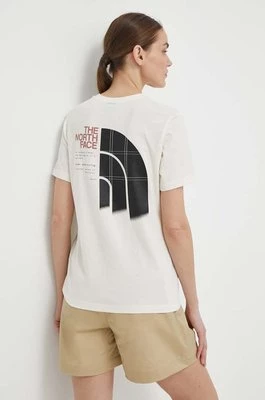 The North Face t-shirt bawełniany damski kolor beżowy NF0A87F0QLI1