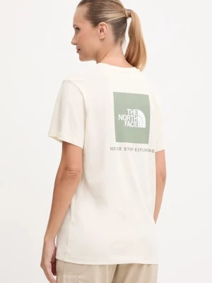 The North Face t-shirt bawełniany damski kolor beżowy NF0A87NKEBE1