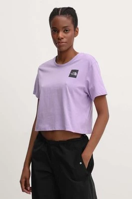 The North Face t-shirt bawełniany damski kolor fioletowy NF0A87NBQZI1
