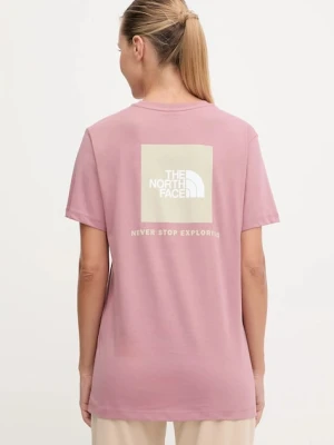 The North Face t-shirt bawełniany damski kolor różowy NF0A87NKFA71