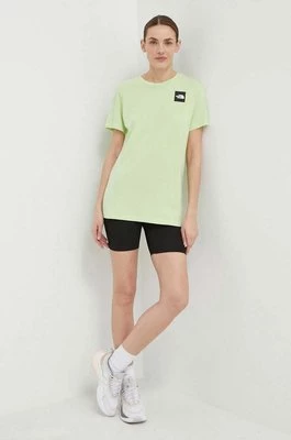 The North Face t-shirt bawełniany damski kolor zielony NF0A87NEO0F1