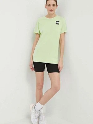 The North Face t-shirt bawełniany damski kolor zielony NF0A87NEO0F1