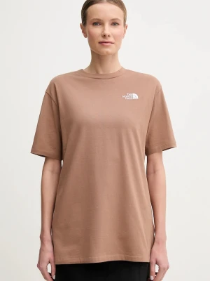 The North Face t-shirt bawełniany Essential brązowy