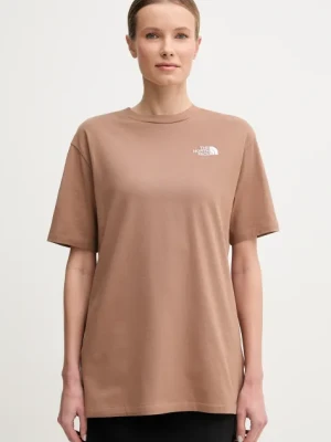 The North Face t-shirt bawełniany Essential damski kolor brązowy NF0A87NQ6IH1