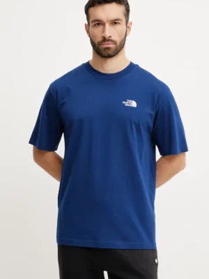 The North Face t-shirt bawełniany Essential męski kolor granatowy gładki NF0A87NRD1R1