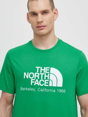 The North Face t-shirt bawełniany M Berkeley California S/S Tee męski kolor zielony z nadrukiem NF0A87U5PO81