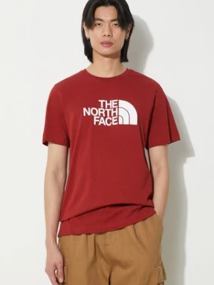 The North Face t-shirt bawełniany M S/S Easy Tee męski kolor bordowy z nadrukiem NF0A87N5POJ1