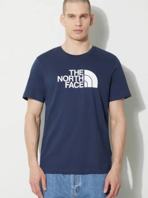 The North Face t-shirt bawełniany M S/S Easy Tee męski kolor granatowy z nadrukiem NF0A87N58K21