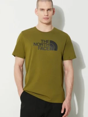 The North Face t-shirt bawełniany M S/S Easy Tee męski kolor zielony z nadrukiem NF0A87N5PIB1