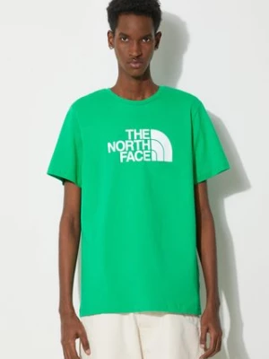 The North Face t-shirt bawełniany M S/S Easy Tee męski kolor zielony z nadrukiem NF0A87N5PO81