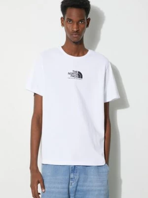 The North Face t-shirt bawełniany M S/S Fine Alpine Equipment Tee 3 męski kolor biały z nadrukiem NF0A87U3FN41