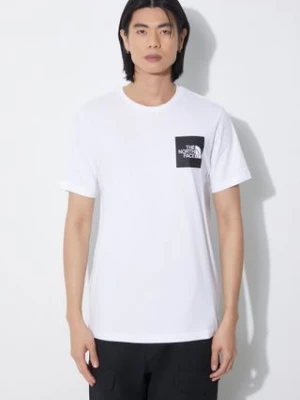 The North Face t-shirt bawełniany M S/S Fine Tee męski kolor biały z nadrukiem NF0A87NDFN41