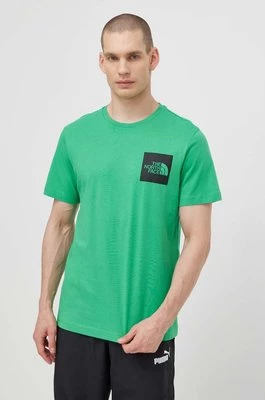 The North Face t-shirt bawełniany M S/S Fine Tee męski kolor zielony z nadrukiem NF0A87NDPO81