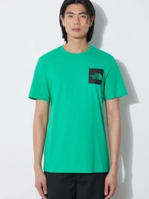 The North Face t-shirt bawełniany M S/S Fine Tee męski kolor zielony z nadrukiem NF0A87NDPO81