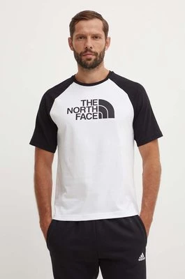 The North Face t-shirt bawełniany M S/S Raglan Easy Tee męski kolor biały z nadrukiem NF0A87N7FN41CHEAPER