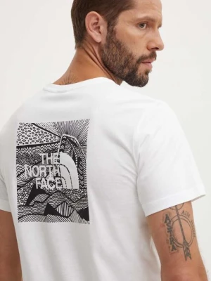The North Face t-shirt bawełniany M S/S Redbox Celebration Tee męski kolor biały z nadrukiem NF0A87NVFN41