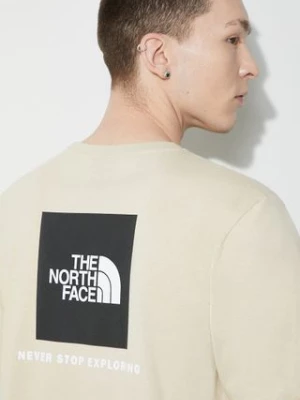 The North Face t-shirt bawełniany M S/S Redbox Tee męski kolor beżowy z nadrukiem NF0A87NP3X41