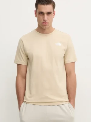 The North Face t-shirt bawełniany M S/S Redbox Tee męski kolor beżowy z nadrukiem NF0A87NP3X41