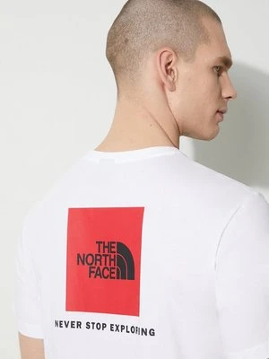 The North Face t-shirt bawełniany M S/S Redbox Tee męski kolor biały z nadrukiem NF0A87NPFN41