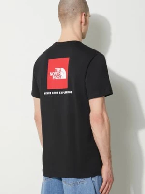 The North Face t-shirt bawełniany M S/S Redbox Tee męski kolor czarny z nadrukiem NF0A87NPJK31