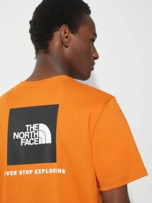 The North Face t-shirt bawełniany M S/S Redbox Tee męski kolor pomarańczowy z nadrukiem NF0A87NPPCO1